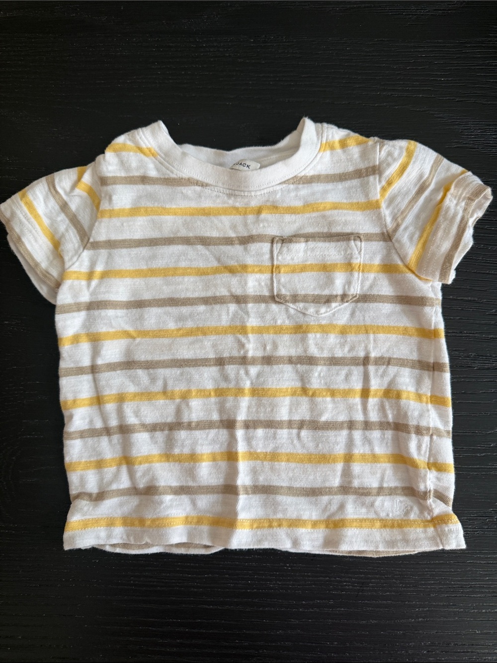 Janie and Jack Yellow & Cream Striped Pocket Tee